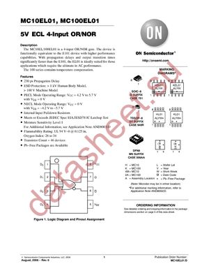 MC100EL01DTR2G datasheet  